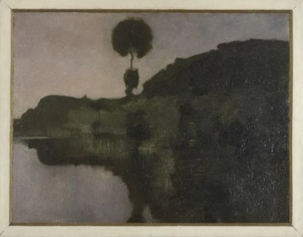 Albero isolato sul Gein in tarda serata - Kunstmuseum Den Haag